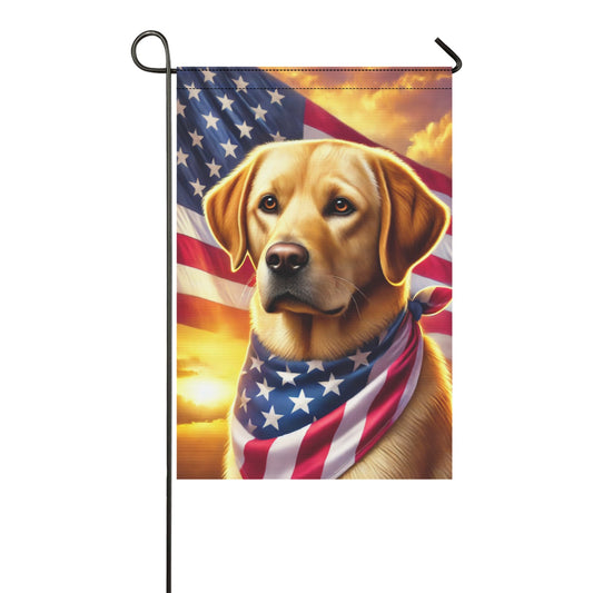 Patriotic Labrador Garden Flag – American Flag Dog Yard Decor