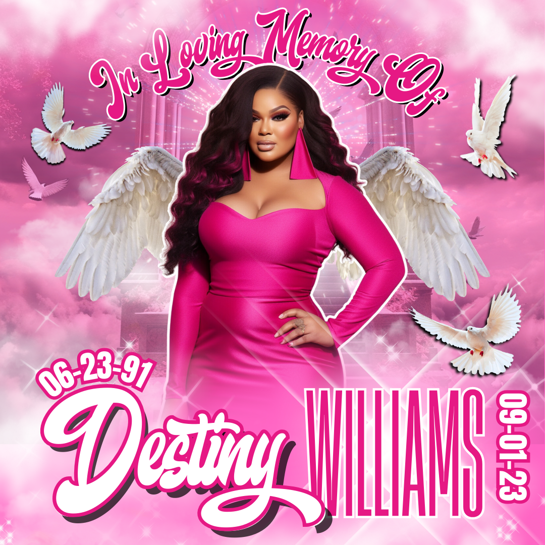 Pink in loving memory memorial digital design