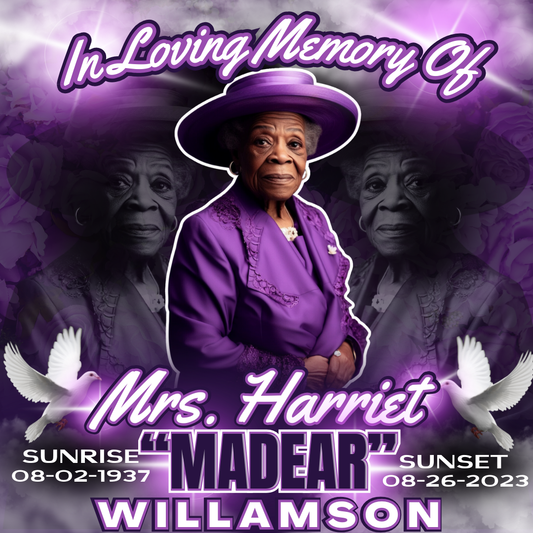 Purple In loving memory digital download design