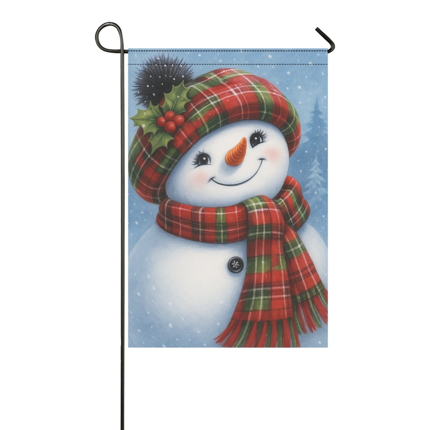 Holly & Plaid Snowman – A Cozy Snowman Winter Flag