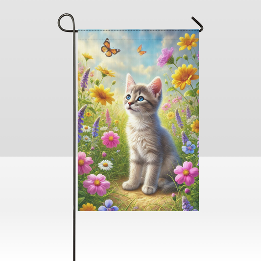 Whiskers in Bloom – Spring Kitten Garden Flag
